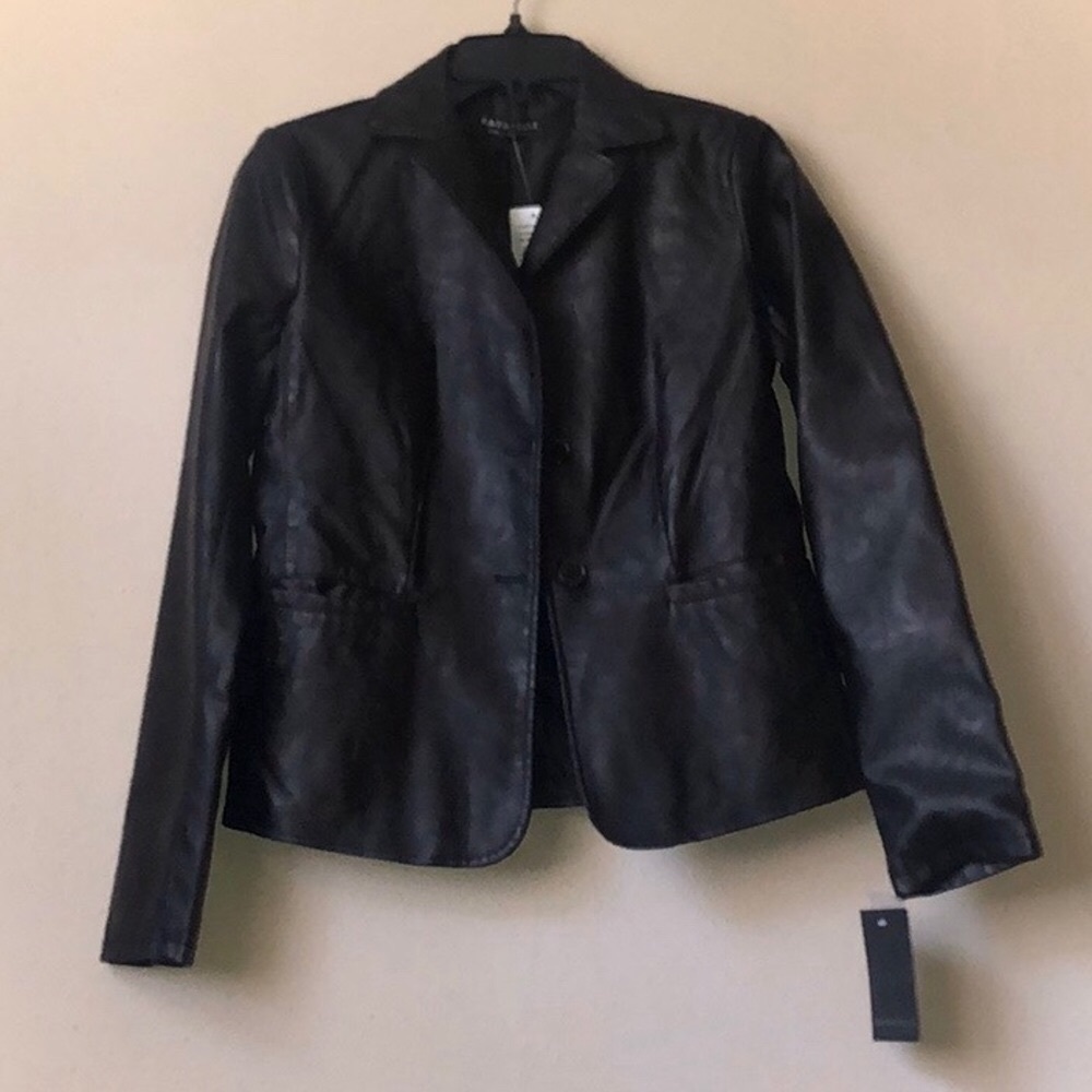 Bagatelle Black Leather Blazer Jacket Size XS